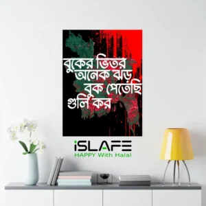 Buker Vitor Onek Zhor Buk Petechi Guli Kor With Bangladesh Map6 | (8inX6in) JULY Revolution 2024 Wall Canvas